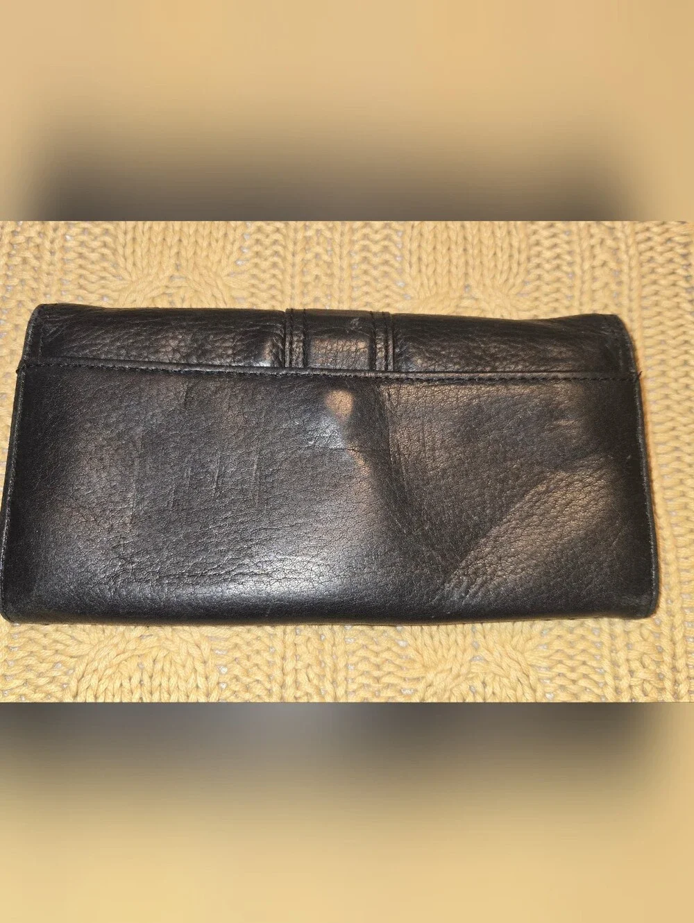 Michael Kors Black Leather Wallet with Silver-Tone Lock